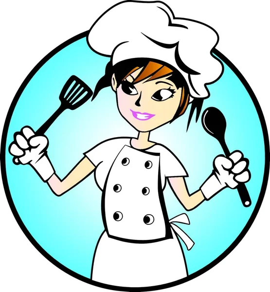 Illustration Lady Cook — Image vectorielle