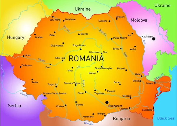 Romania Illustrazione Grafica Vettoriale — Vettoriale Stock