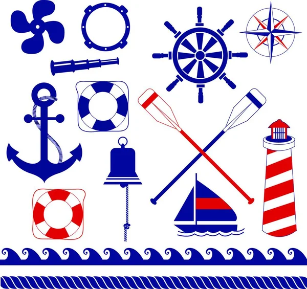 Nautical Equipment Graphic Vector Illustration — Stock Vector