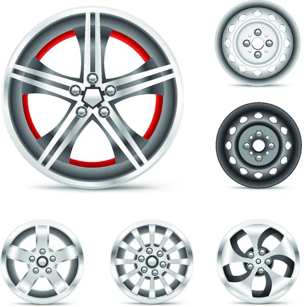 stock vector set of rims, simple vector illustration 