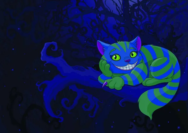 Cheshire Cat Έγχρωμη Διανυσματική Απεικόνιση — Διανυσματικό Αρχείο