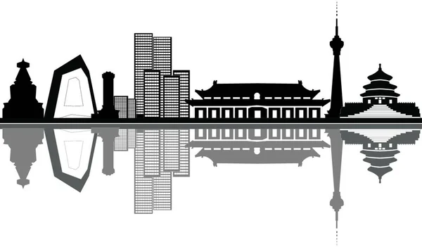 北京スカイラインベクトル図 — ストックベクタ