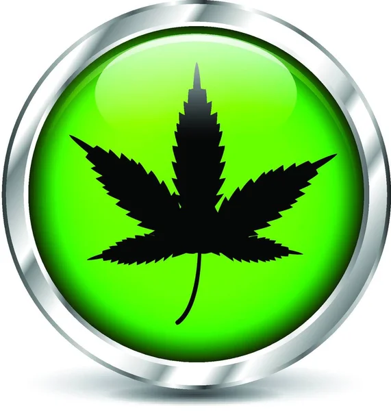 Illustrazione Vettoriale Icona Della Cannabis — Vettoriale Stock