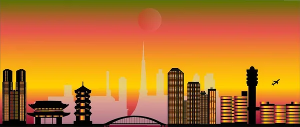 Tokyo Skyline Vector Ilustración — Archivo Imágenes Vectoriales