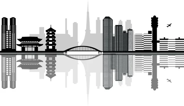 Tokyo Skyline Vector Ilustración — Vector de stock