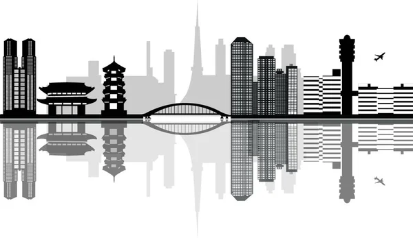 Ilustração Vetor Skyline Tokyo — Vetor de Stock