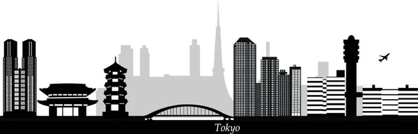Tokyo Skyline Vector Ilustración — Vector de stock