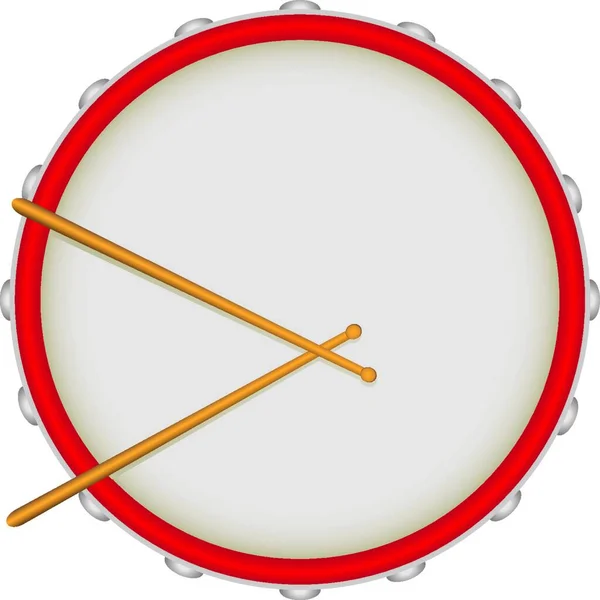 Drum Drumsticks Vector Illustration Simple Design — Stock Vector