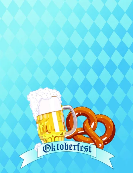 Oktoberfest Kutlama Arkaplanı Vektör Çizimi Basit Tasarım — Stok Vektör