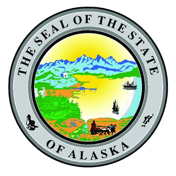 アラスカのシール ベクトル図シンプルなデザイン — ストックベクタ
