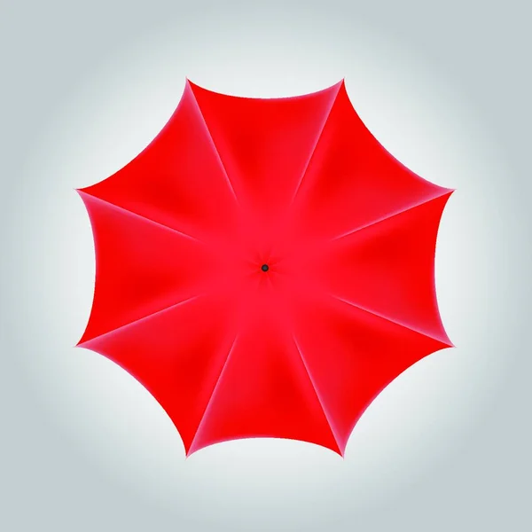 Красный Зонтик Векторная Иллюстрация Простой Дизайн — стоковый вектор