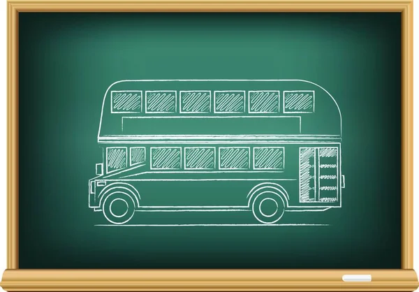 Bordo Con Bus Inglese Illustrazione Vettoriale Design Semplice — Vettoriale Stock