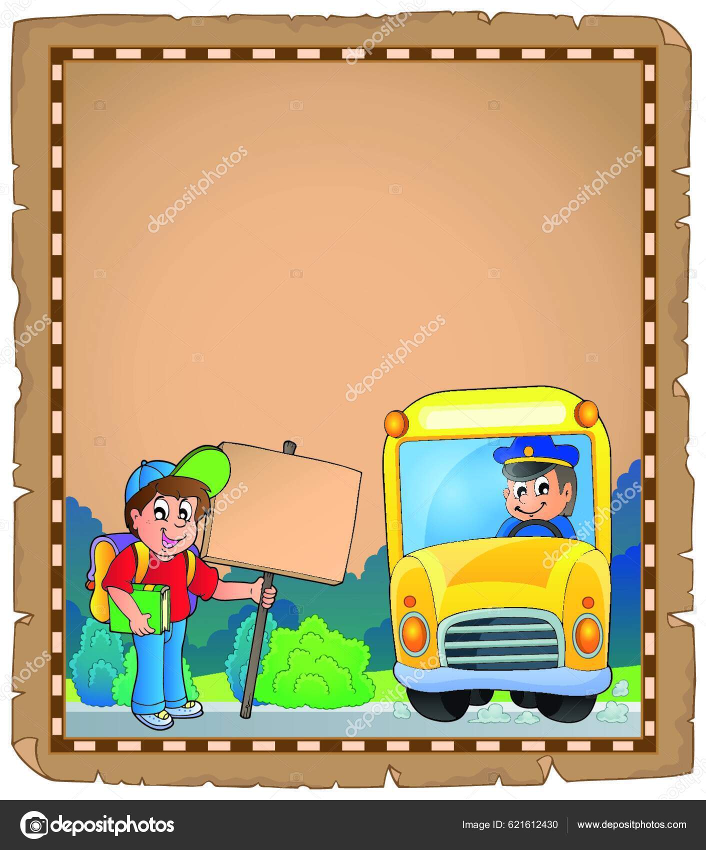Pergamin Autobusu Szkolnego Grafika wektorowa od ©YAY_Images 621612430