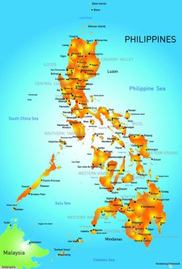 Filipinler, vektör illüstrasyonu basit tasarım