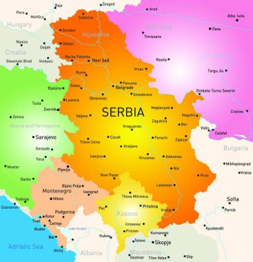 Sırbistan ve vektör illüstrasyonu basit tasarım
