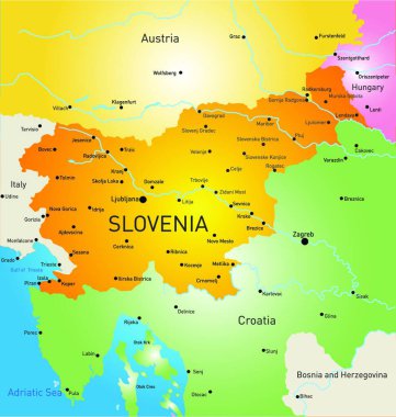 Slovenya ve vektör illüstrasyonu basit tasarım