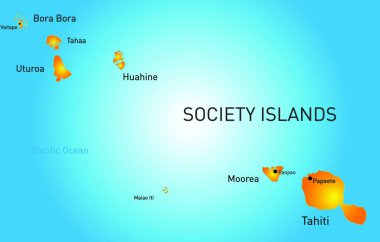 Sosyete adası, vektör illüstrasyonu basit tasarım