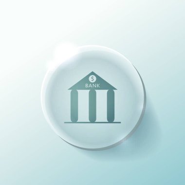 Banka binası simgesi vektör illüstrasyonu