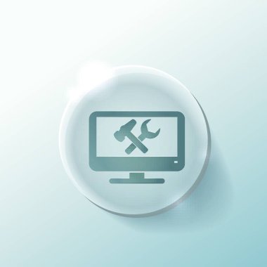 monitör, sembol ayarları, şık vektör illüstrasyonu 