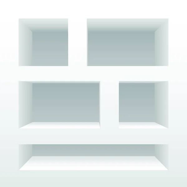 Empty Shelves Vector Illustration Simple Design — Stock Vector
