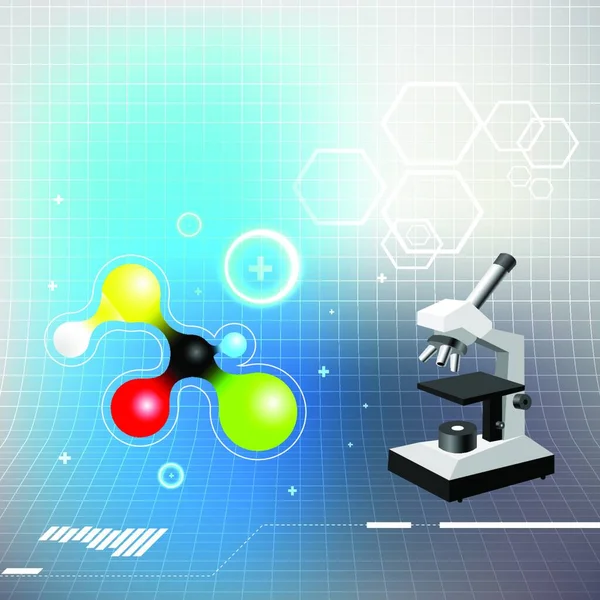 Science Background Microscope Vector Illustration — Stock Vector