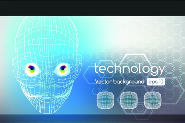 Technologie Roboter Gesichtsvektor Illustration — Stockvektor
