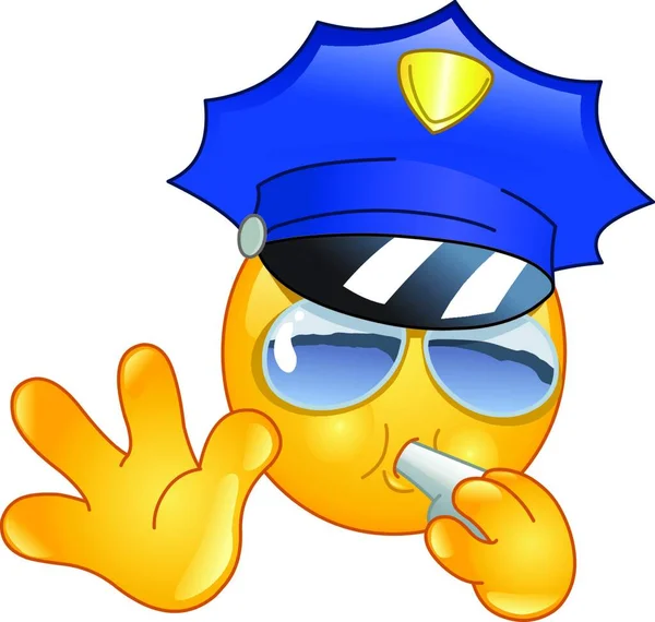 Emoticon Policial Ilustração Vetorial — Vetor de Stock