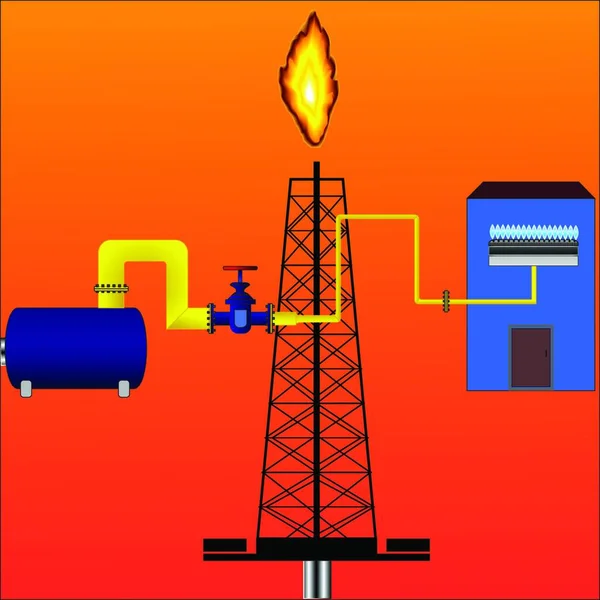 Illustratie Van Het Aardgas — Stockvector