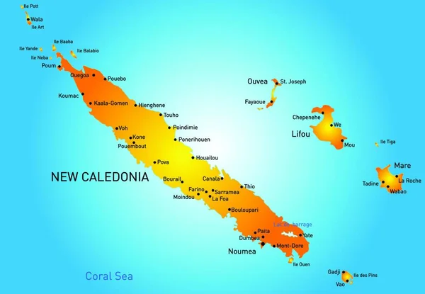 Ilustración Nueva Caledonia — Vector de stock