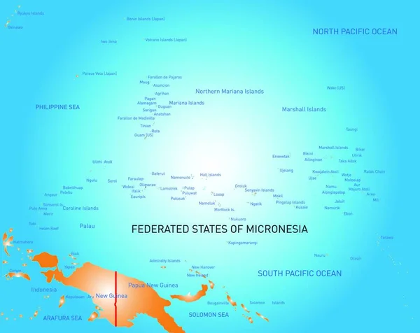 Illustrazione Della Micronesia — Vettoriale Stock