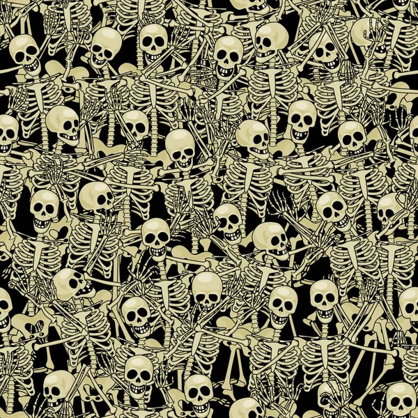 Illusztráció Csontváz Zökkenőmentes Háttér — Stock Vector