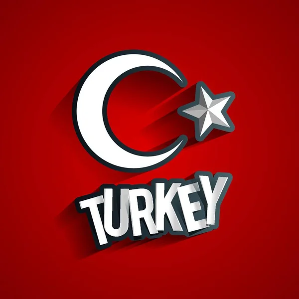 Türk Bayrağının Llüstrasyonu — Stok Vektör