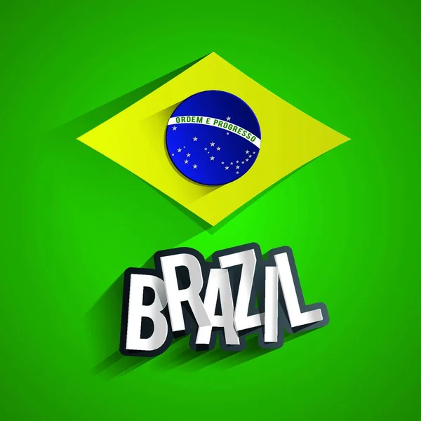 Illustration Brazilian Flag — Stock Vector