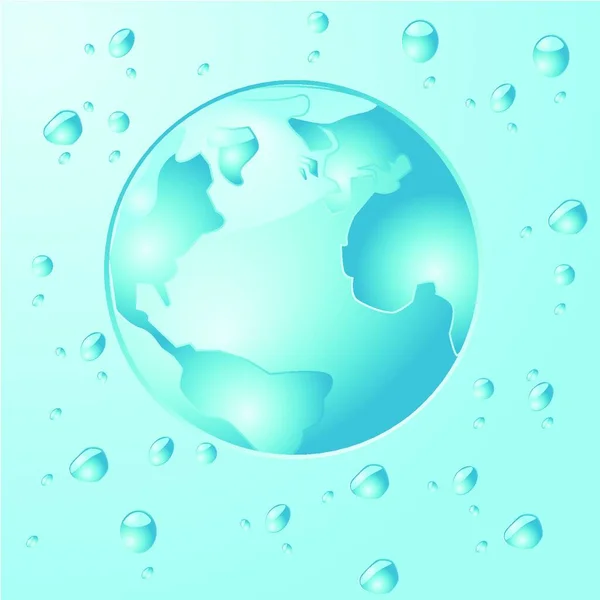 Ilustração Água Terra — Vetor de Stock