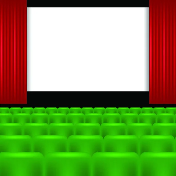 Écran Cinéma Sièges Verts — Image vectorielle