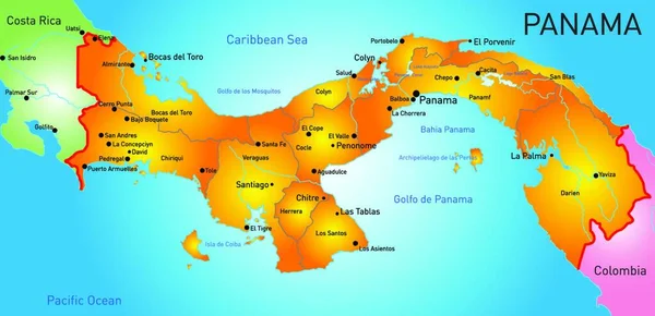 Panamá Mapa Ilustração Vetorial Design Simples — Vetor de Stock