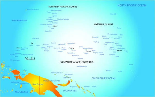 Palau Térkép Vektor Illusztráció Egyszerű Tervezés — Stock Vector