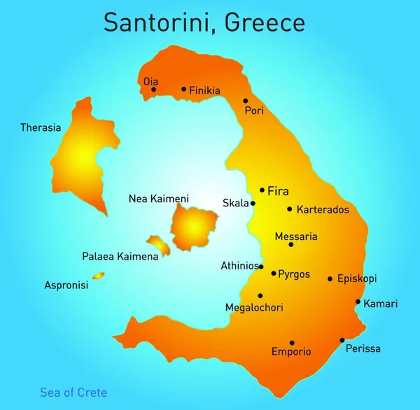 Santorini Greece Vector Illustration Simple Design — 图库矢量图片