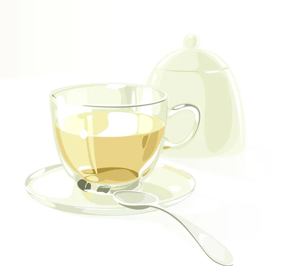 Xícara Chá Ilustração Vetorial Design Simples — Vetor de Stock