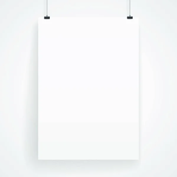 Cartaz Papel Branco Ilustração Vetorial Design Simples — Vetor de Stock