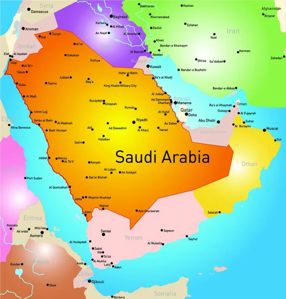 Saúdská Arábie Země Vektorové Ilustrace Jednoduchý Design — Stockový vektor