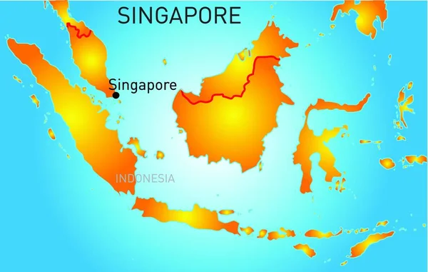 Δημοκρατία Της Σιγκαπούρης Διανυσματική Απεικόνιση Απλό Σχέδιο — Διανυσματικό Αρχείο