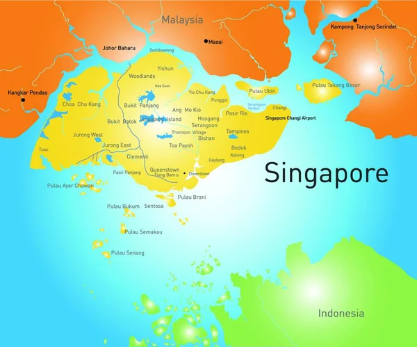 República Singapura Ilustração Vetorial Design Simples —  Vetores de Stock