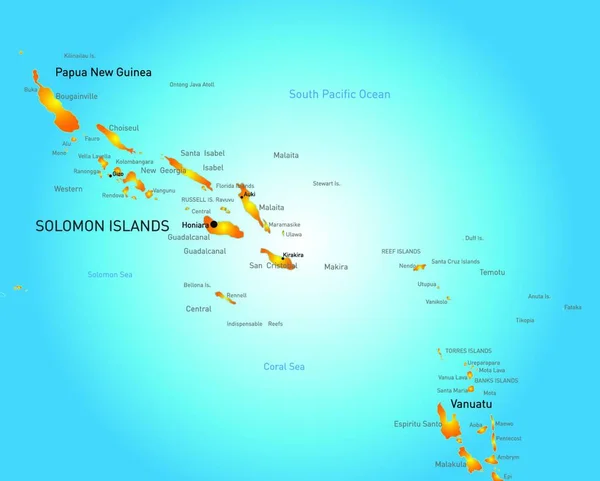 Соломон Остров Векторная Иллюстрация Простой Дизайн — стоковый вектор