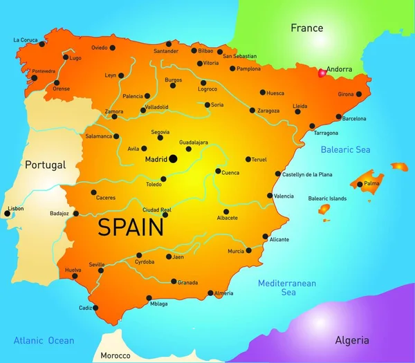 Ισπανία Διανυσματική Απεικόνιση Απλό Σχέδιο — Διανυσματικό Αρχείο
