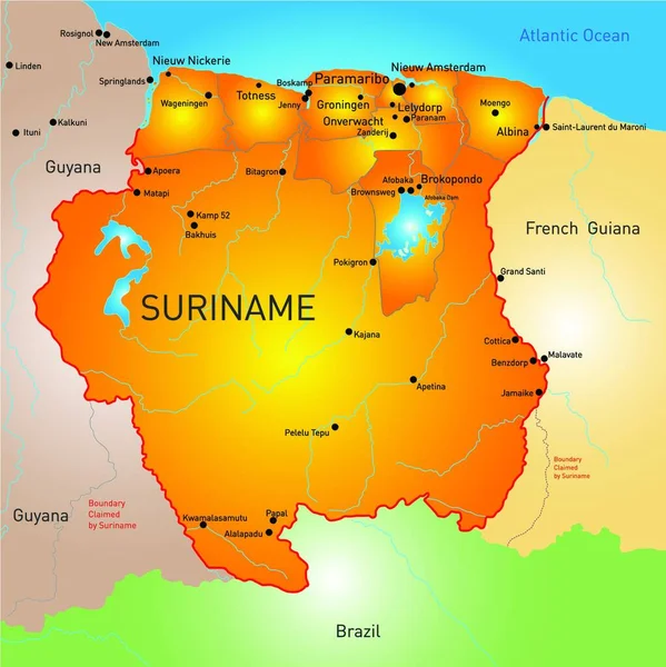 Suriname Ilustração Vetorial Design Simples — Vetor de Stock