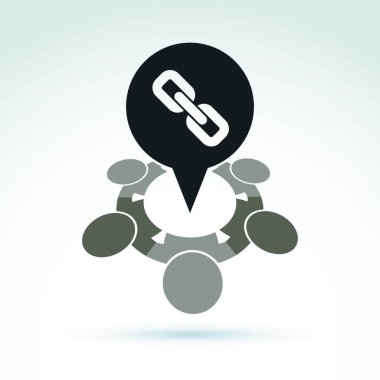 Dişliler ve takım sistemi Tema simgesi, vektör kavramsal çalışan SMM   