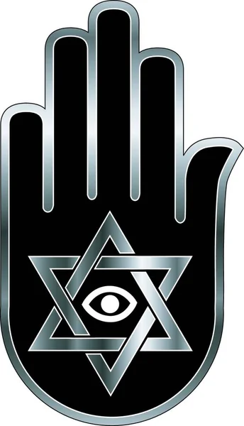 霊的または占い師のためのロゴ スターのデビッドオンAhimsa手 — ストックベクタ