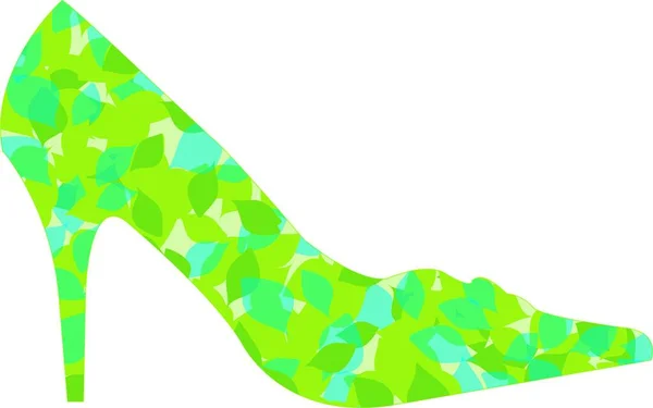 Stiletto Med Gröna Blad — Stock vektor