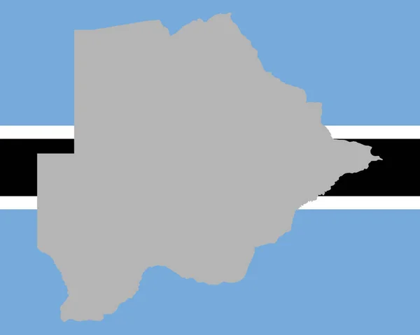Peta Dan Bendera Botswana Gambar Vektor Grafis - Stok Vektor